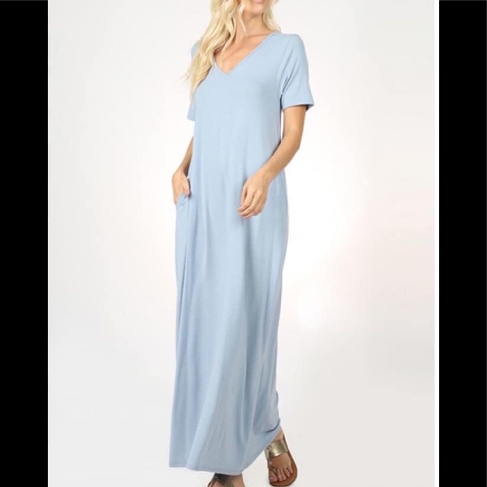 V neck maxi dress